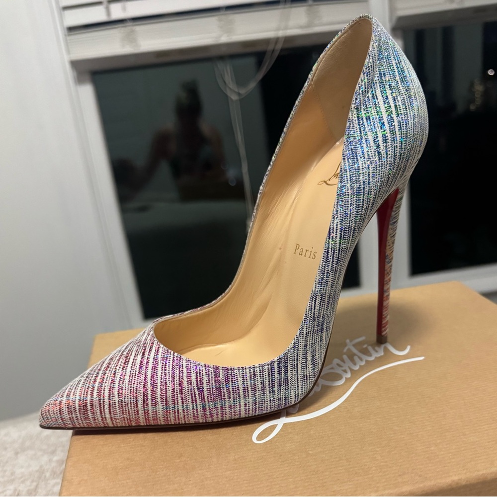 NEW - Christian Louboutin So Kate 120 Multi Suede Heels